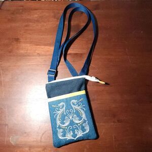 Cross Body Bag Nordic Handmade Blue and Yellow